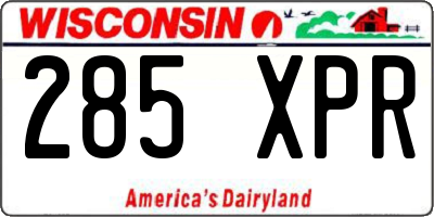 WI license plate 285XPR