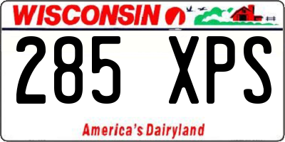 WI license plate 285XPS