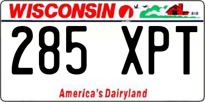 WI license plate 285XPT