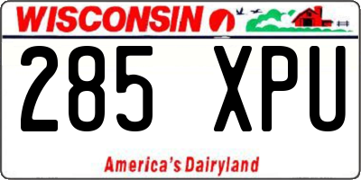 WI license plate 285XPU