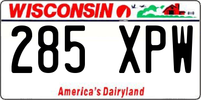 WI license plate 285XPW
