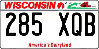 WI license plate 285XQB