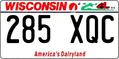 WI license plate 285XQC