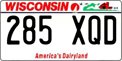 WI license plate 285XQD