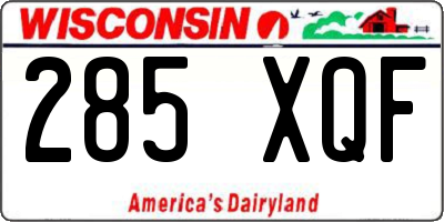 WI license plate 285XQF