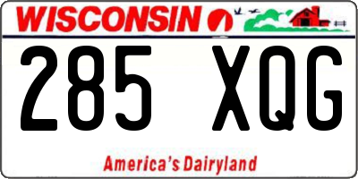 WI license plate 285XQG