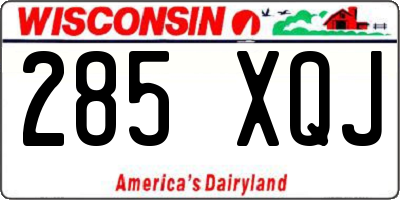 WI license plate 285XQJ