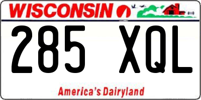 WI license plate 285XQL