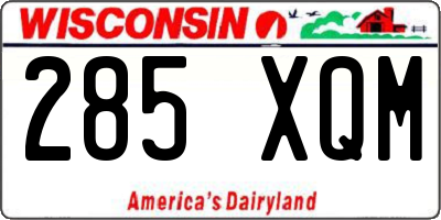 WI license plate 285XQM