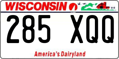 WI license plate 285XQQ