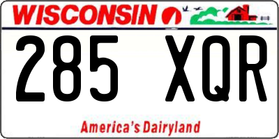 WI license plate 285XQR
