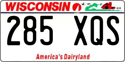 WI license plate 285XQS
