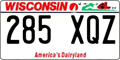 WI license plate 285XQZ