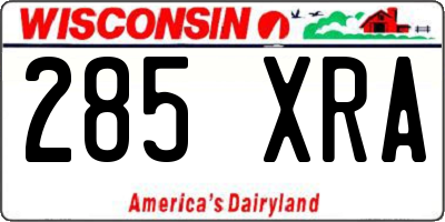 WI license plate 285XRA