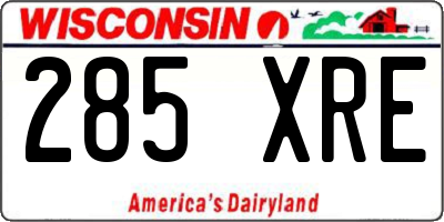WI license plate 285XRE
