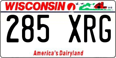 WI license plate 285XRG