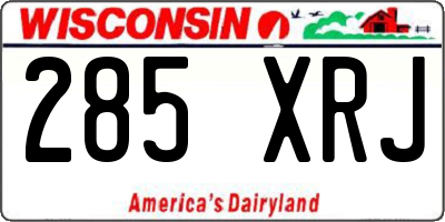 WI license plate 285XRJ