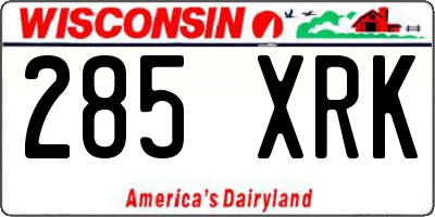 WI license plate 285XRK