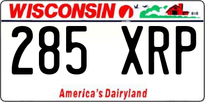 WI license plate 285XRP