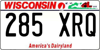 WI license plate 285XRQ