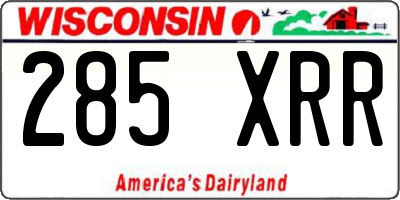 WI license plate 285XRR
