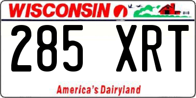 WI license plate 285XRT