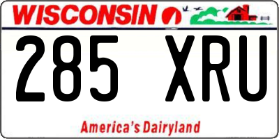 WI license plate 285XRU