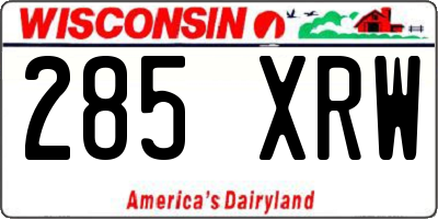 WI license plate 285XRW