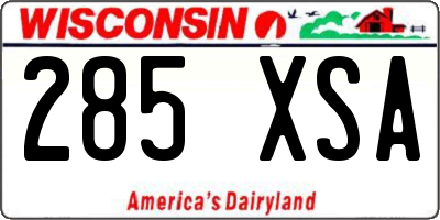 WI license plate 285XSA