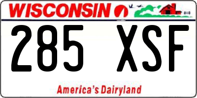WI license plate 285XSF