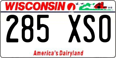 WI license plate 285XSO