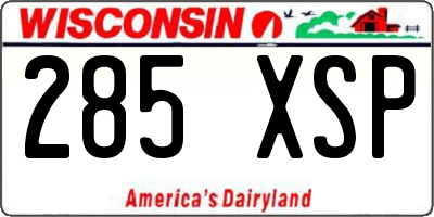 WI license plate 285XSP