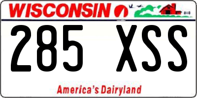 WI license plate 285XSS
