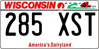 WI license plate 285XST