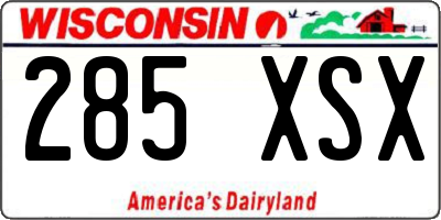 WI license plate 285XSX