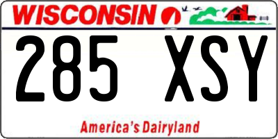 WI license plate 285XSY