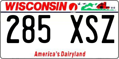 WI license plate 285XSZ
