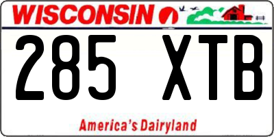 WI license plate 285XTB