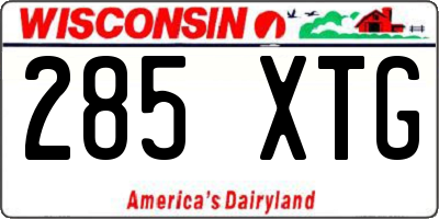 WI license plate 285XTG
