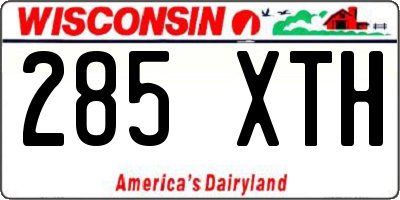 WI license plate 285XTH