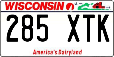 WI license plate 285XTK