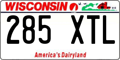 WI license plate 285XTL