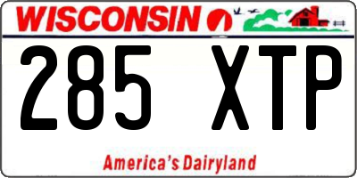 WI license plate 285XTP