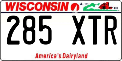 WI license plate 285XTR