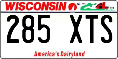 WI license plate 285XTS