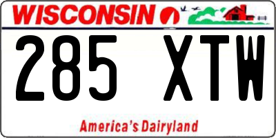 WI license plate 285XTW