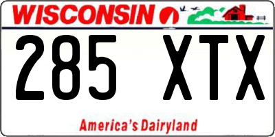 WI license plate 285XTX