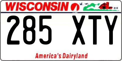 WI license plate 285XTY