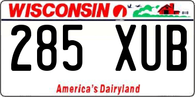WI license plate 285XUB