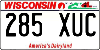 WI license plate 285XUC